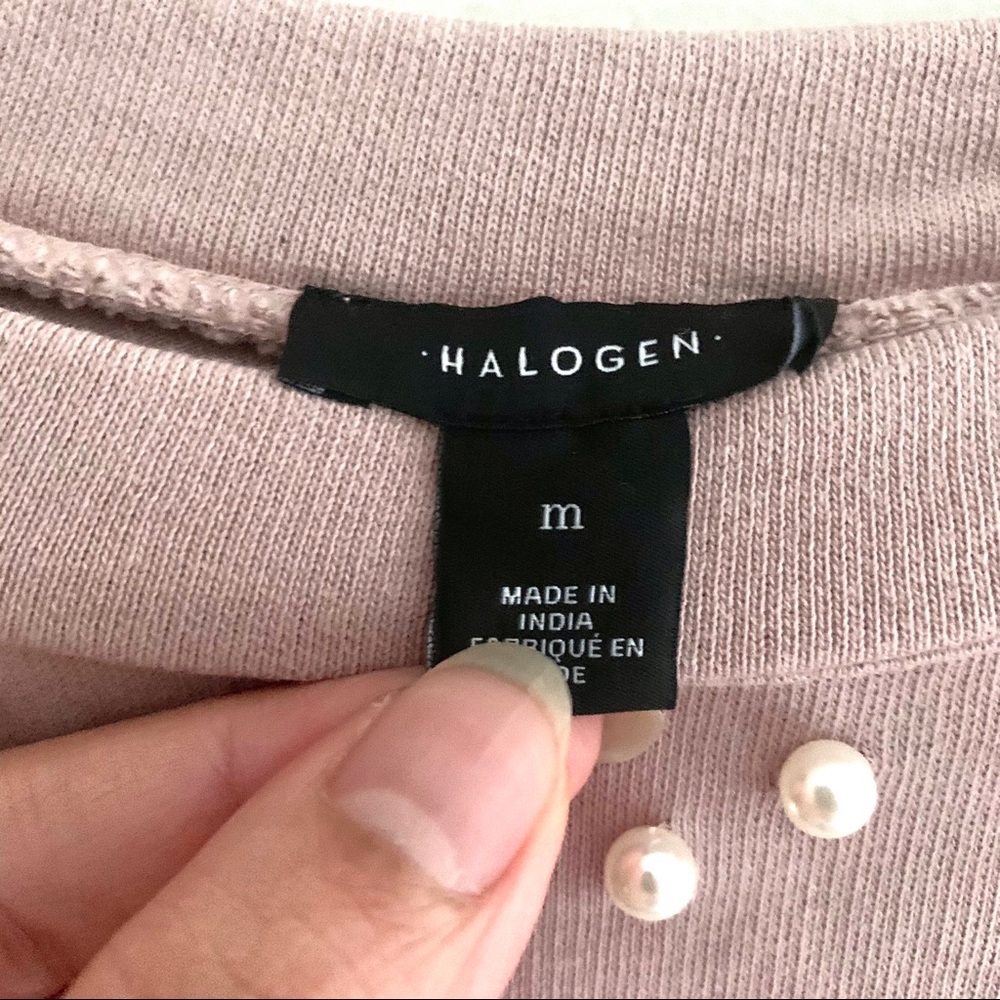 HALOGEN pink pearl studded sweater nordstrom brand - Picture 5 of 10